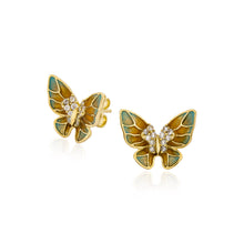 Load image into Gallery viewer, Tale of the Butterfly stud earrings in Yellow
