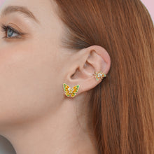 Load image into Gallery viewer, Tale of the Butterfly stud earrings in Yellow
