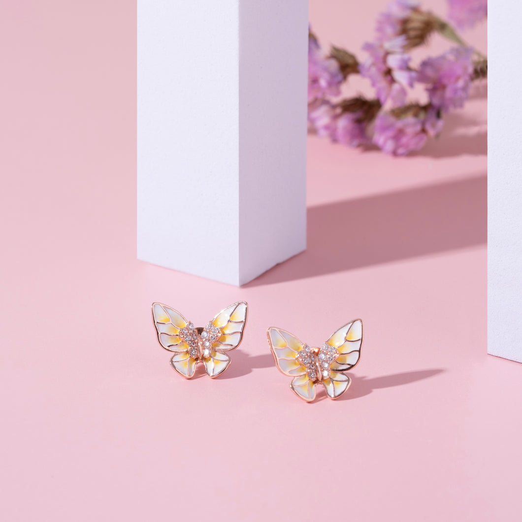 Tale of the Butterfly stud earrings in Pink