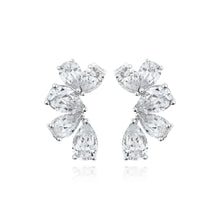 Load image into Gallery viewer, Anthia Jewelry Quintessential Man Made Pear Shape Diamond Silver Studs Earrings

