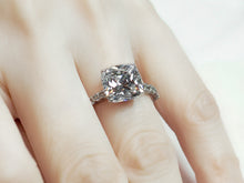 Load image into Gallery viewer, Anthia Jewelry Quintessential Man Made Cushion Cut Diamond Engagement Silver Ring
