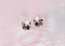 Load image into Gallery viewer, Anthia Jewelry Tutti Fruitti Synthetic Multi-Gemstone&amp;Fresh Water Pearl Silver Earrings
