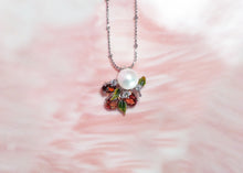 Load image into Gallery viewer, Anthia Jewelry Tutti Fruitti Synthetic Multi-Gemstone&amp;Fresh Water Pearl Silver Pendant Necklace
