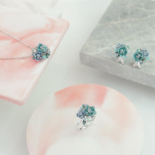 Load image into Gallery viewer, Anthia Jewelry Irean Light Blue Vintage Aluminium Flowers Studs Silver Earrings
