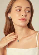 Load image into Gallery viewer, Anthia Jewelry Irean Light Blue Vintage Aluminium Single Flower Studs Silver Earrings
