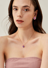 Load image into Gallery viewer, Anthia Jewelry Spring Fling Lab Create Amythyst Purple Cushion Cut Silver Earrings
