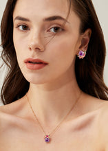 Load image into Gallery viewer, Anthia Jewelry Spring Fling Lab Create Amythyst Purple Cushion Cut Silver Earrings
