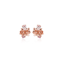 Load image into Gallery viewer, 18K Pink Gold Plated Wild flower dainty silver stud earring, everyday jewelry, gift

