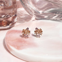 Load image into Gallery viewer, 18K Pink Gold Plated Wild flower dainty silver stud earring, everyday jewelry, gift
