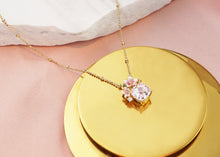 Load image into Gallery viewer, Anthia Jewelry Spring Fling Pink Imitate Diamond Cushion Cut Silver Pendant Necklace
