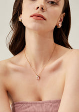 Load image into Gallery viewer, Anthia Jewelry Spring Fling Pink Imitate Diamond Cushion Cut Silver Pendant Necklace
