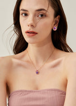 Load image into Gallery viewer, Anthia Jewelry Spring Fling Lab Create Amythyst Purple Cushion Cut Silver Pendant Necklace
