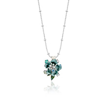 Load image into Gallery viewer, Anthia Jewelry Irean Light Blue Vintage Aluminium Single Flower Silver Pendant Necklace

