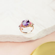 Load image into Gallery viewer, Anthia Jewelry Spring Fling Lab Create Amythyst Purple Cushion Cut Silver Ring
