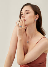Load image into Gallery viewer, Anthia Jewelry Spring Fling Imitate Blue Topaz Oval Cut Silver Ring
