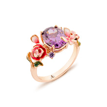 Load image into Gallery viewer, Anthia Jewelry Spring Fling Lab Create Amythyst Purple Oval Cut Silver Ring
