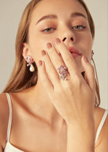 Load image into Gallery viewer, Anthia Jewelry Wild Rose Pink Flower Silver Ring, Flower Petals Made From ECO-Friendly Metal
