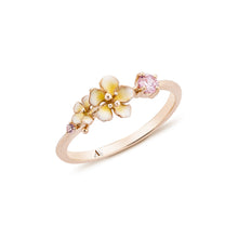 Load image into Gallery viewer, NEW! Wildflower 18K Pink Gold Plated dainty stackable silver ring, everyday jewelry, gift, promise ring, friendship ring
