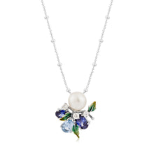 Load image into Gallery viewer, Anthia Jewelry Tutti Fruitti Synthetic Multi-Gemstone&amp;Fresh Water Pearl Silver Pendant Necklace
