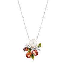 Load image into Gallery viewer, Anthia Jewelry Tutti Fruitti Synthetic Multi-Gemstone&amp;Fresh Water Pearl Silver Pendant Necklace
