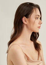 Load image into Gallery viewer, Pink Gold Wild flower silver ear cuff, everyday jewelry, gift, non piercing hoop
