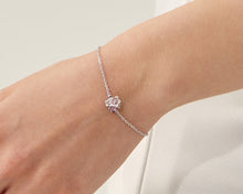 Load image into Gallery viewer, Sakura Wildflower dainty silver bracelet with natural Tourmaline, everyday jewelry, gift, promise bracelet, friendship bracelet
